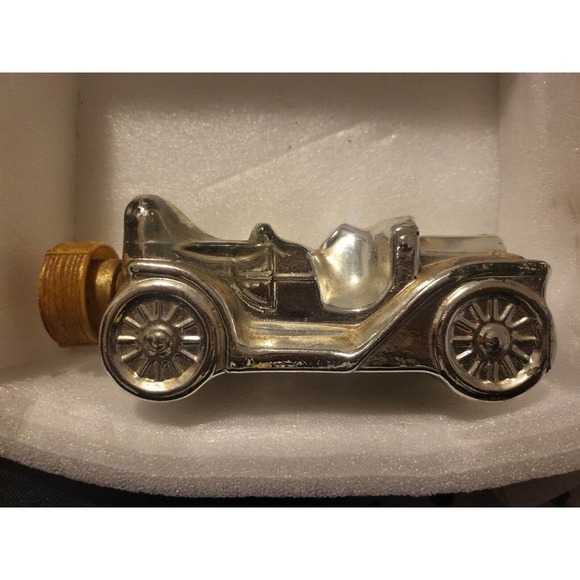 Vintage Avon Touring T Antique Car Bottle Silver After Shave Cologne 6 Oz - Picture 2 of 6